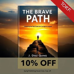 A striking book cover design for 'The Brave Path: Unleashing the Power of Courage to Conquer' by J