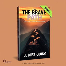 A striking book cover design for 'The Brave Path: Unleashing the Power of Courage to Conquer' by J