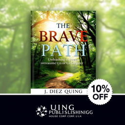 An eye-catching book cover design for 'The Brave Path: Unleashing the Power of Courage to Conquer' by J