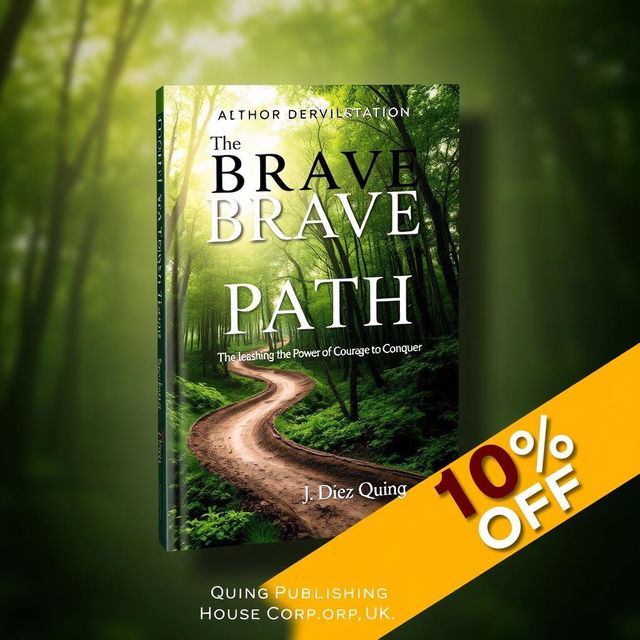 An eye-catching book cover design for 'The Brave Path: Unleashing the Power of Courage to Conquer' by J