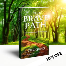 An eye-catching book cover design for 'The Brave Path: Unleashing the Power of Courage to Conquer' by J