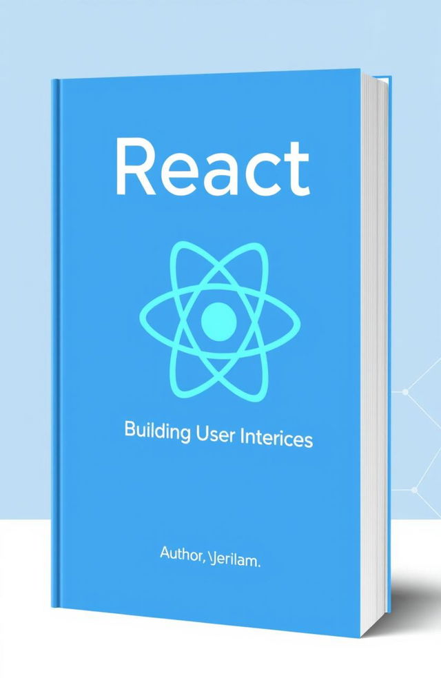 A modern and eye-catching book cover design for a React programming book