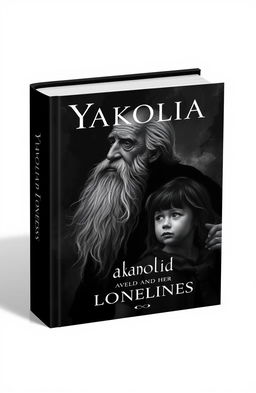 A book cover design for 'Yakolia and Her Loneliness', featuring a dark, moody atmosphere with black and white themes