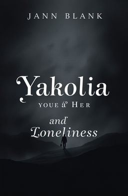 A book cover design for 'Yakolia and Her Loneliness', featuring a striking dark and monochromatic color scheme