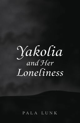 A book cover design for 'Yakolia and Her Loneliness', featuring a striking dark and monochromatic color scheme