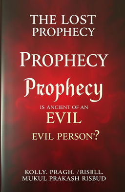 A book cover design featuring a dark, reddish-black background with an ethereal glow