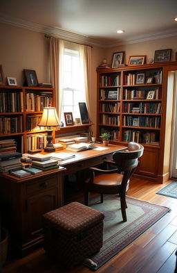 A cozy family study room filled with warmth and character