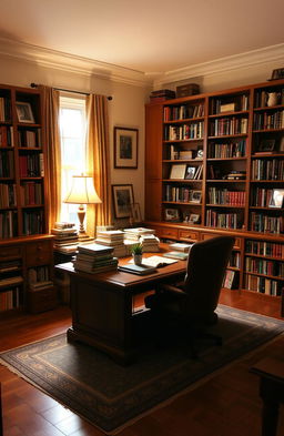 A cozy family study room filled with warmth and character