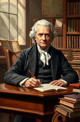 A visual representation of Immanuel Kant, the influential philosopher known for his works on ethics and metaphysics