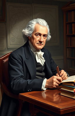 A visual representation of Immanuel Kant, the influential philosopher known for his works on ethics and metaphysics
