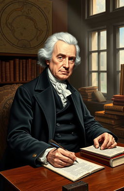 A visual representation of Immanuel Kant, the influential philosopher known for his works on ethics and metaphysics
