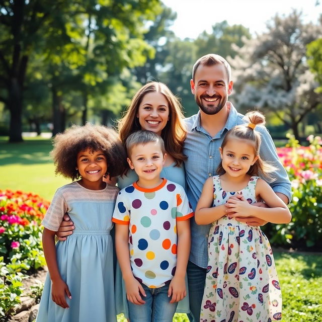 A joyful family portrait capturing a moment of togetherness