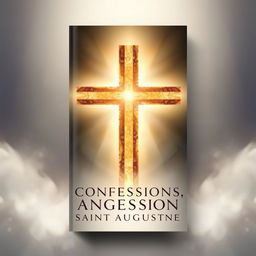 The cover design for the book 'Confessions of Saint Augustine', featuring a modern and artistic interpretation of a cross integrated into the design