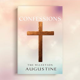 The cover design for the book 'Confessions of Saint Augustine', featuring a modern and artistic interpretation of a cross integrated into the design