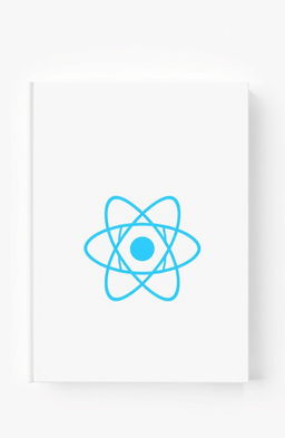 A minimalistic React book cover featuring only the React logo in the center