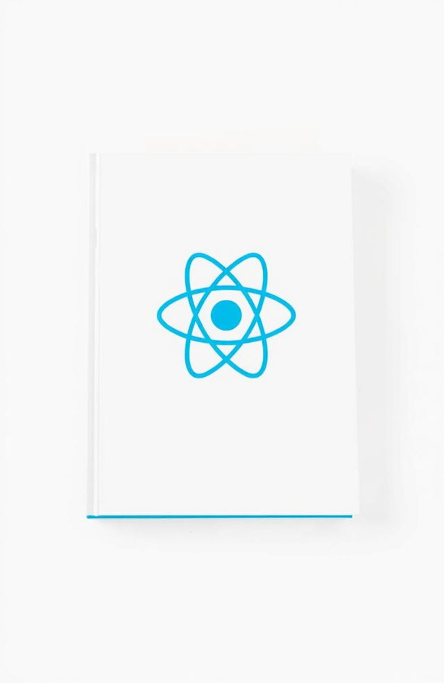 A minimalistic React book cover featuring only the React logo in the center