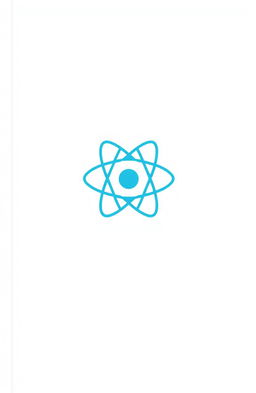 A minimalistic React book cover featuring only the React logo in the center