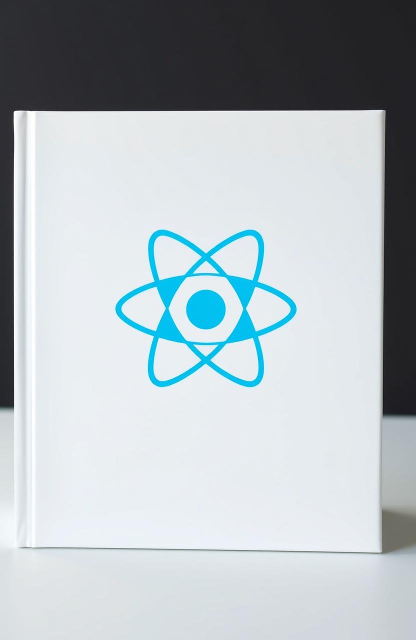 A minimalistic React book cover featuring only the React logo in the center