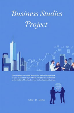 A sleek and modern front page design for a business studies project, featuring the title 'Business Studies Project' prominently at the top in an elegant font
