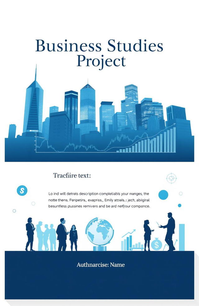 A sleek and modern front page design for a business studies project, featuring the title 'Business Studies Project' prominently at the top in an elegant font