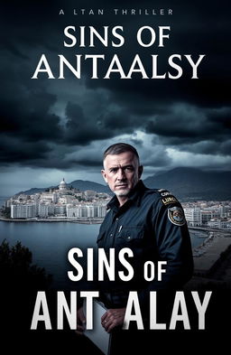 A dramatic cover for a thriller titled 'Sins of Antalya'
