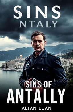 A dramatic cover for a thriller titled 'Sins of Antalya'