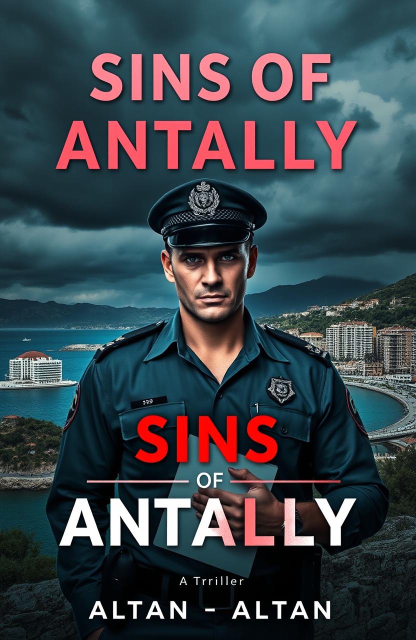 A dramatic cover for a thriller titled 'Sins of Antalya'