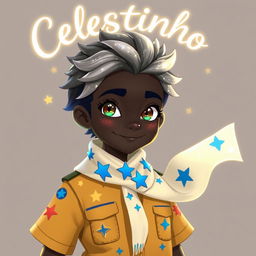A character inspired by stars and constellations, embodying a youthful and vibrant appearance