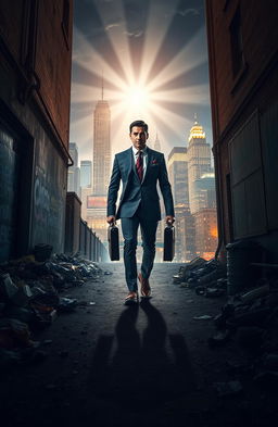 The embodiment of Success, capturing the contrast between the dusty back alleys and the bright lights of glory