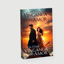 A captivating book cover design for 'Entre a Vingança e o Amor'