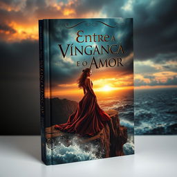 A captivating book cover design for 'Entre a Vingança e o Amor'