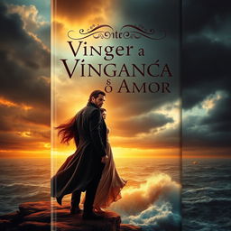 A captivating book cover design for 'Entre a Vingança e o Amor'