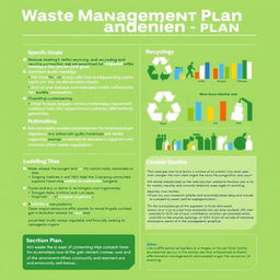 Create a detailed waste management plan that outlines strategies for reducing, reusing, and recycling waste materials