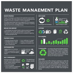Create a detailed waste management plan that outlines strategies for reducing, reusing, and recycling waste materials