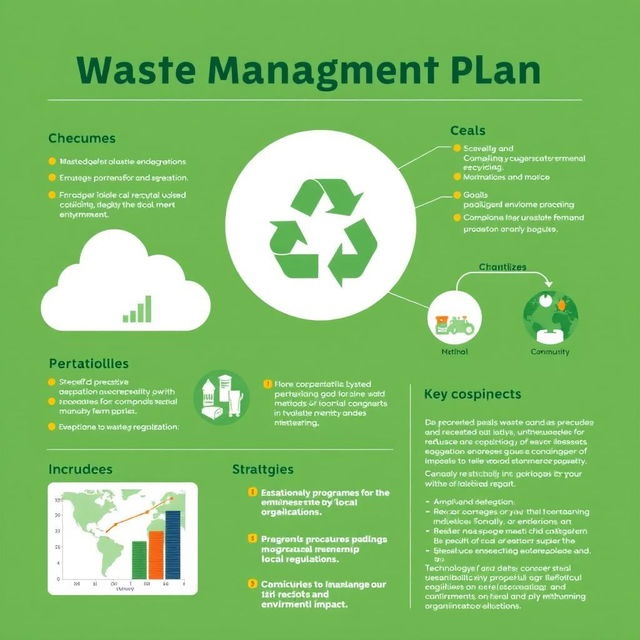 Create a detailed waste management plan that outlines strategies for reducing, reusing, and recycling waste materials