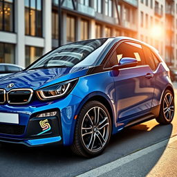 A compact car featuring unique plastic panels on the doors, designed with a family body kit reminiscent of an M3, while still having a sporty touch