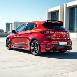 A sleek and stylish family hatchback that also has sporty features, showcasing a lightweight body with plastic side panels that highlight its dynamic design