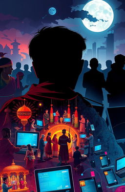 An illustration depicting the behind-the-scenes role of cyber intelligence in the socio-cultural dynamics of Indonesia
