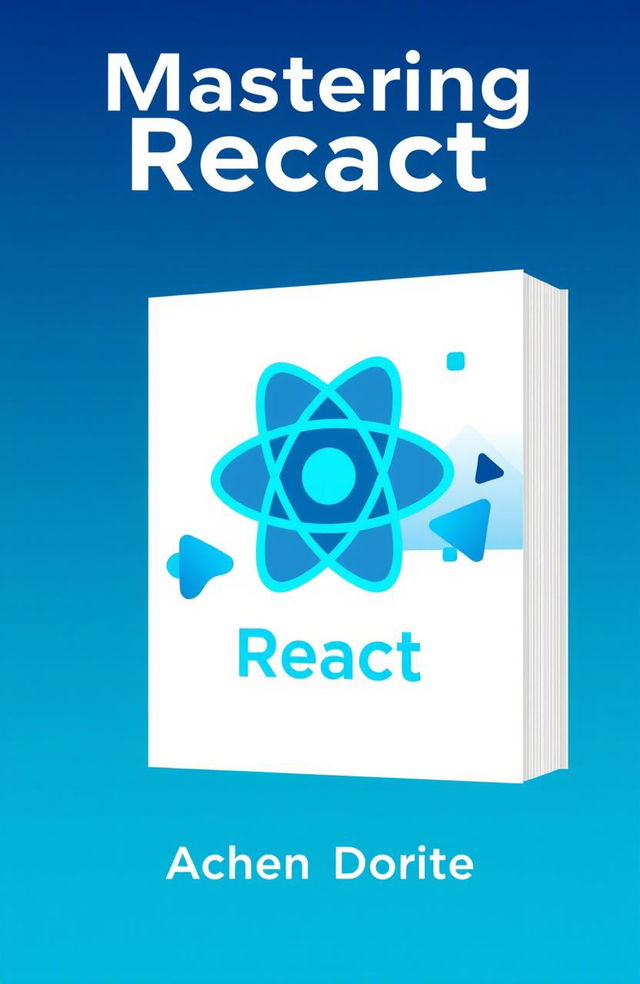 A book cover design for a title about React, featuring a visually striking and modern aesthetic