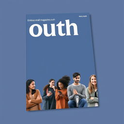 A serious and professional magazine cover aimed at youth, designed without any text