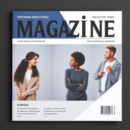 A serious and professional magazine cover aimed at youth, designed without any text