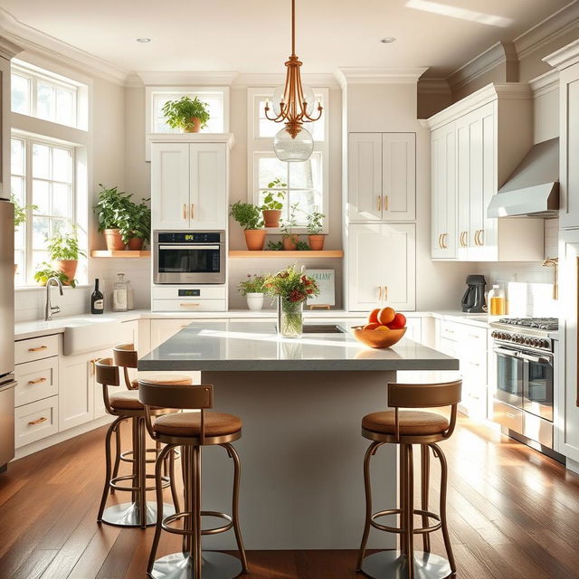 A beautifully styled kitchen filled with modern appliances