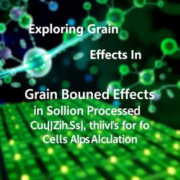 An engaging e-book cover design featuring the title "Exploring Grain Boundary Effects in Solution Processed Cu2ZnSnS4 (CZTS) Thin Film for Solar Cells Application" prominently displayed