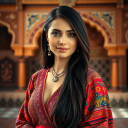 A stunning portrait of a Turkish woman in a traditional setting