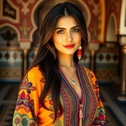 A stunning portrait of a Turkish woman in a traditional setting