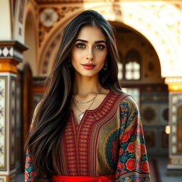 A stunning portrait of a Turkish woman in a traditional setting