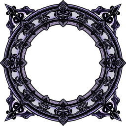 A gothic-style frame designed to encircle a name for coloring