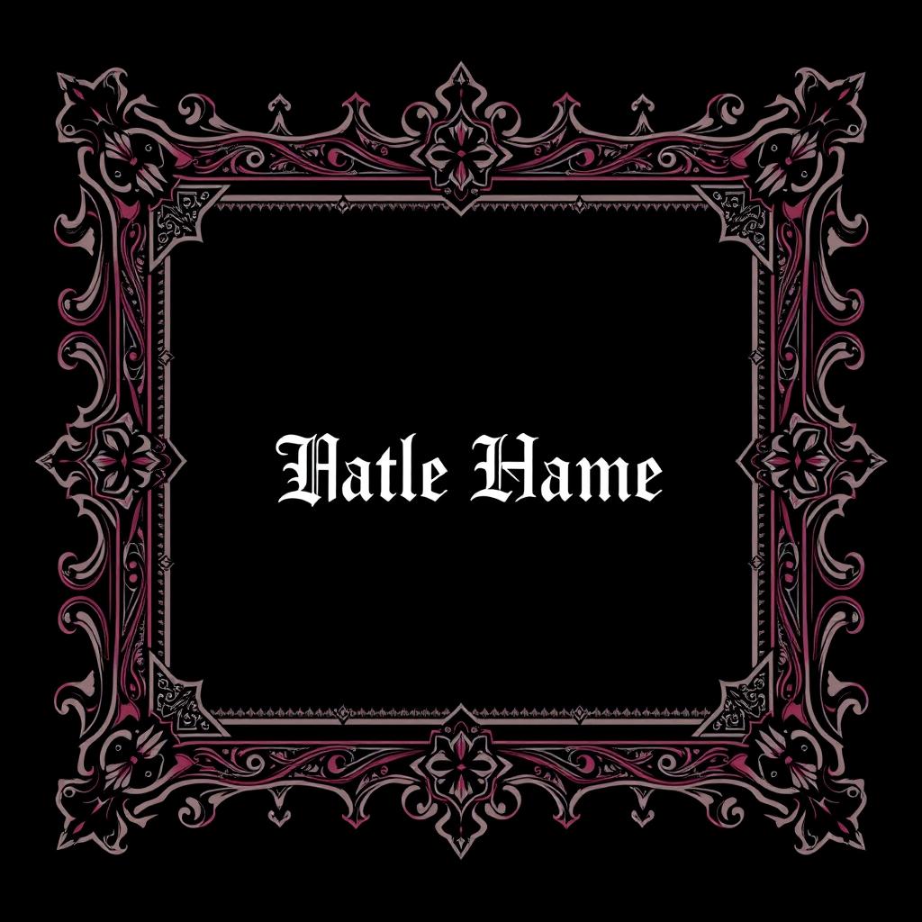 A square gothic-style frame designed specifically to hold a name