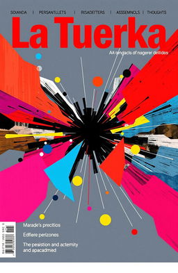Cover of the magazine 'La Tuerka' depicting a vibrant and dynamic design that embodies the spirit of disruption and challenge