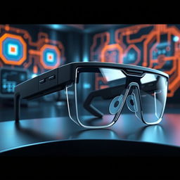A futuristic technological glasses named 'Dora', featuring sleek design with integrated camera and sound system